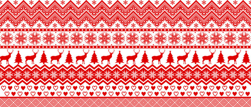 Fototapeta Sweater christmas seamless pattern texture vector for fashion printing
