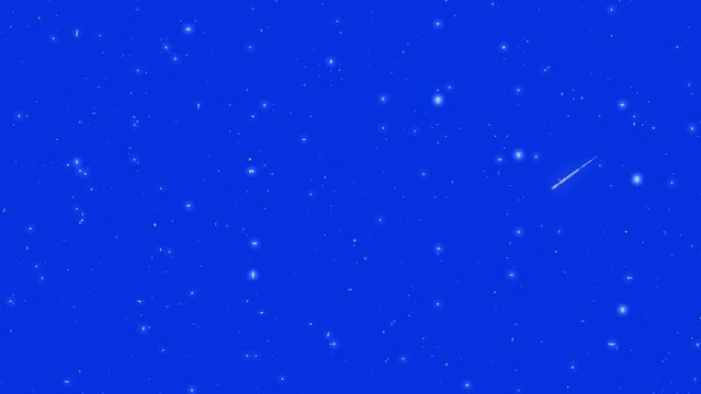 Twinkling and shooting Stars effect on Blue screen background