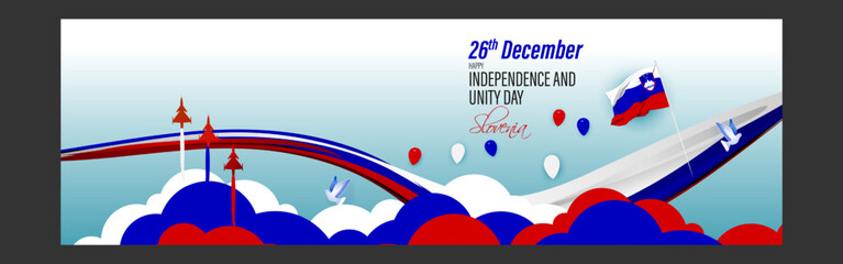 Fototapeta na wymiar Vector illustration of happy Slovenia independence day
