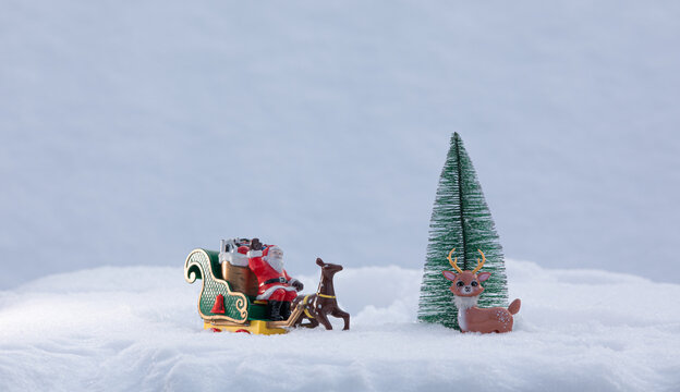 toy Santa Claus on a sleigh