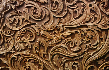 Intricate wood carving texture