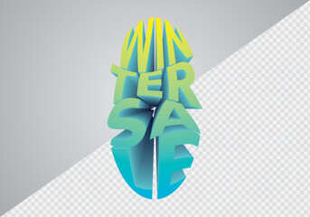 Winter Sale lettering for poster or social media ads. 3D Design element. İsolated background