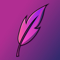 Purple Violet Gradient Leaves Isolated EPS Vector Leaf