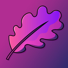 Purple Violet Gradient Leaves Isolated EPS Vector Leaf