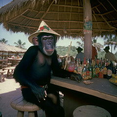 Monkeying around at the bar
