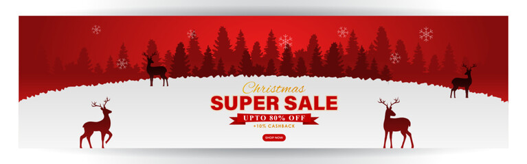 Vector illustration of Merry Christmas Sale banner