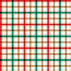 Cute Merry Christmas Tree Red Green Christmas Tree Line Stripe Striped Line Mesh Grid Checkered Plaid Tartan Buffalo Scott Gingham Background Seamless Pattern for Christmas Festival Party
