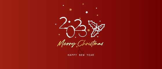 Merry Christmas and Happy New Year 2023 banner