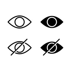 Vector illustration of Show and Hide icon set isolated