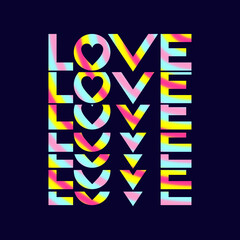 Love abstract lettering,Graphic design print t-shirts fashion,vector,poster,card,illustration. 