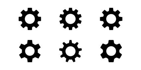 Vector illustration of Setting gear icon set isolated
