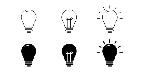 Vector illustration of Creative Idea Bulb icon set isolated