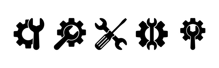 Vector illustration of Repair Service icon set isolated