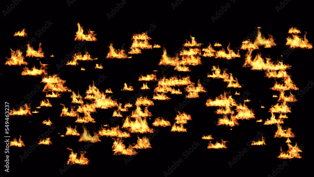 Poster bonfire on black background light, the collection of fire. suitable for use in the design, editing, 