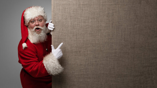 Santa Claus pointing fabric billboard