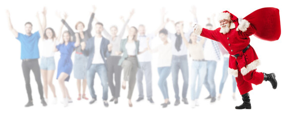 Santa Claus carry gifts