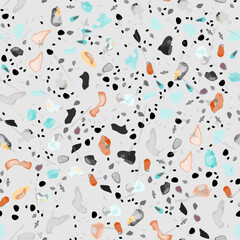 Terrazzo Texture Vector. Flooring Seamless Pattern