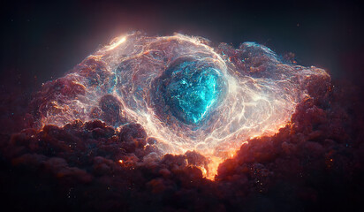 Multicolor Nebula. Background. AI render. © writerfantast