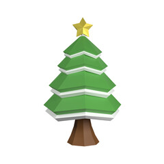 Fototapeta premium Merry christmas and Happy New Year. 3d Tree polygon