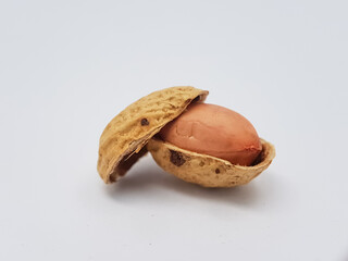 Dry peanuts. Isolated on white background