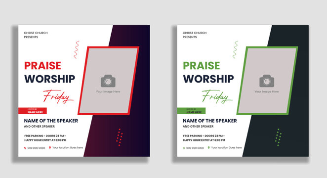 Church Worship Conference Flyer Social Media Post And Web Banner Template