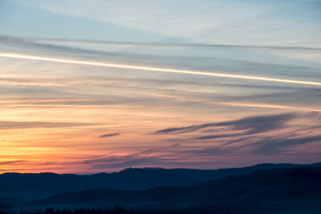Dramatic sky at sunset, cloudscape