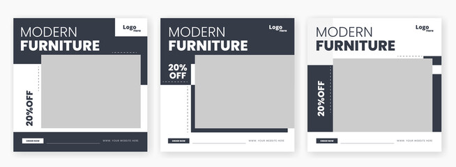 Modern furniture social media post banner template