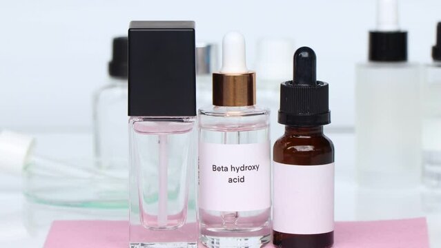 Beta hydroxy acid in a bottle, chemical ingredient in beauty product, skin care products