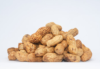 Pile of peanuts. Isolated on white background