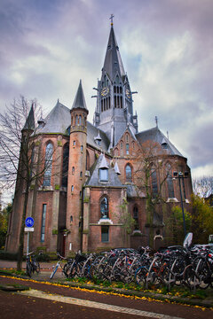 Vondelkerk beautiful view with cloudy cky
