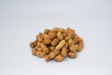 Pile of peanuts. Isolated on white background
