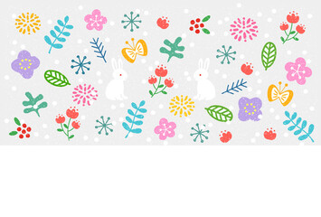 2023年　北欧風年賀状デザインB　文字なし