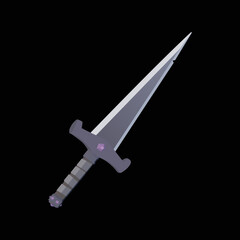 Fototapeta na wymiar Metal Swords, straight swords, Asia sword, vector realistic sword isolated on black background, vector illustration, Dagger and Knife