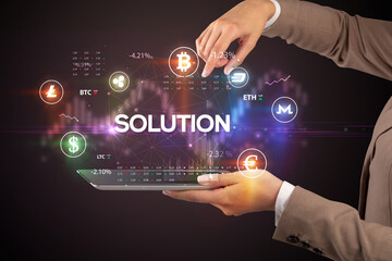 Close-up of a touchscreen with inscription