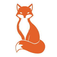 Emblem design of red fox. Silhouette of the animal. Vector illustration.