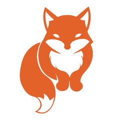 Emblem design of red fox. Silhouette of the animal. Vector illustration.