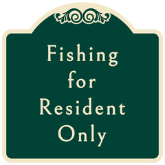 Decorative playground rules and safety sign fishing for resident only