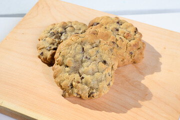 cookies on wooden table
