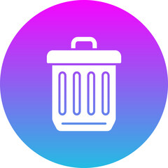 Waste Bin Gradient Circle Glyph Inverted Icon