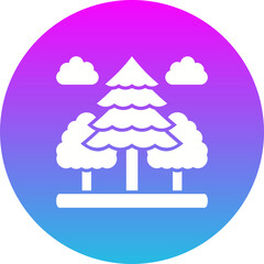 Forest Gradient Circle Glyph Inverted Icon