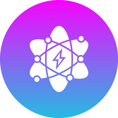Atomic Energy Gradient Circle Glyph Inverted Icon