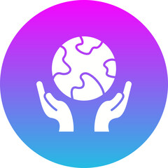 Earth Gradient Circle Glyph Inverted Icon