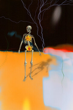 Skeleton in art scene