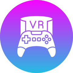 Vr Game Gradient Circle Glyph Inverted Icon