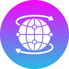 Worldwide Gradient Circle Glyph Inverted Icon