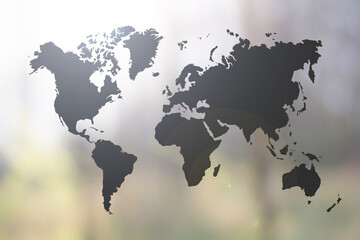 world map and defocused background - Powered by Adobe