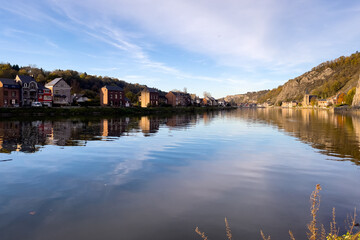 Fototapeta premium View of the historic town of Dinant with scenic River Meuse in Belgium