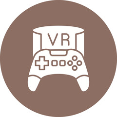 Vr Game Multicolor Circle Glyph Inverted Icon