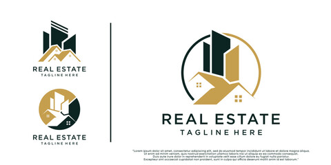 Set of collection real estate building logo design with creative modern concept Premium Vector