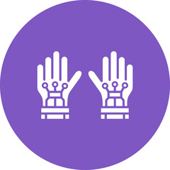 Obraz premium Gloves Multicolor Circle Glyph Inverted Icon
